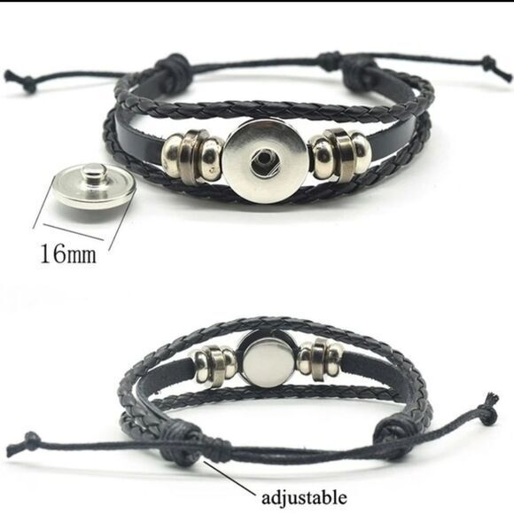 Aquarius Zodiac Bracelet Handwoven Wax Rope and Leather‎ Unisex - Picture 3 of 6